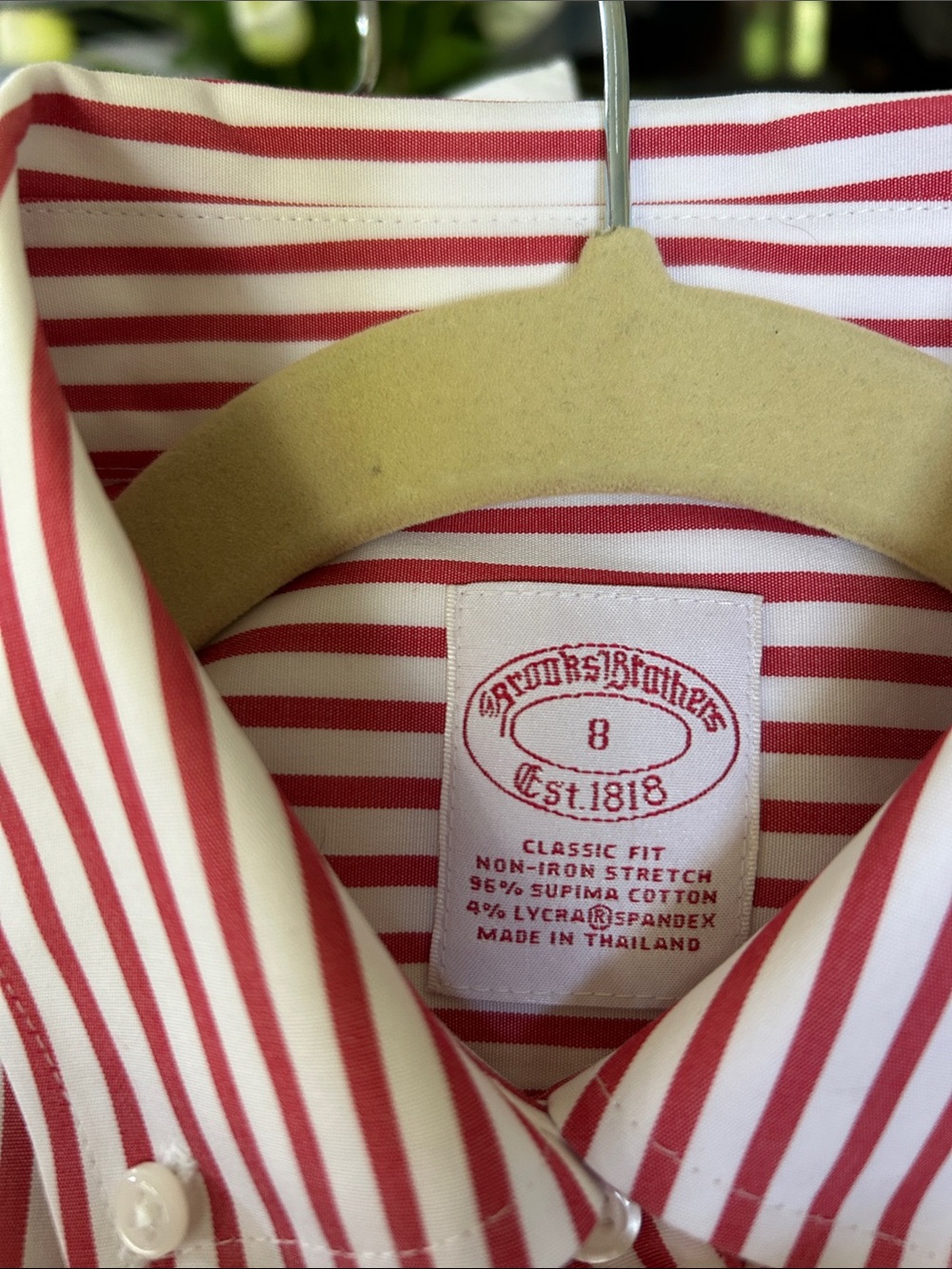 Red and White Stripe Classic Button Down Shirt Size 8 - Picture 4 of 4